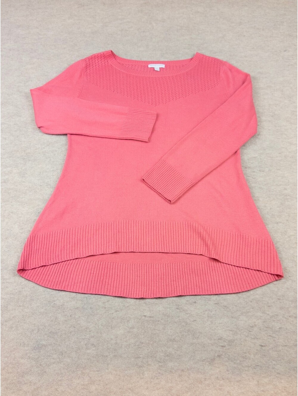 New York & Company Coral Pink Knit Sweater Size L